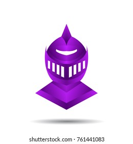 Knight Helmet Logo Template. Knight Helmet Logotype Isolated. Knight Helmet Vector Illustration.