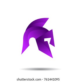 Knight Helmet Logo Template. Knight Helmet Logotype Isolated. Knight Helmet Vector Illustration.
