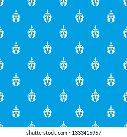 Knight helmet pattern vector seamless blue repeat for any use