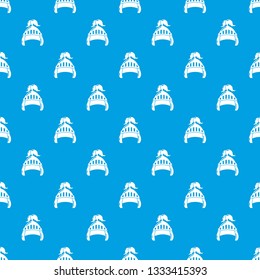 Knight helmet security pattern vector seamless blue repeat for any use