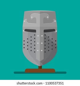 knight helmet vector flat design.