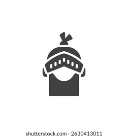 Knight helmet vector icon. filled flat sign for mobile concept and web design. Knight helmet glyph icon. Symbol, logo illustration. Vector graphics