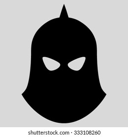 Knight Helmet vector icon. Style is flat symbol, black color, rounded angles, light gray background.