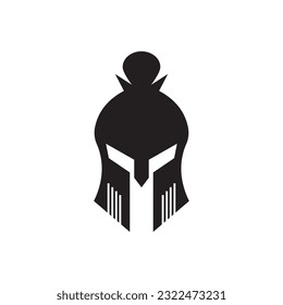 Knight helmet vector illustration for an icon, symbol or logo. knight flat logo gladiator