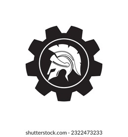 Ilustración vectorial del casco de caballero para un icono, símbolo o logotipo. gladiador del logotipo de knight plana