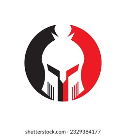 Knight helmet vector illustration for an icon, symbol or logo. knight flat logo gladiator