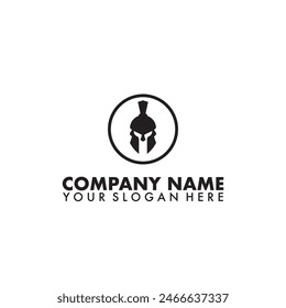 Knight helmet Vector Logo on white background