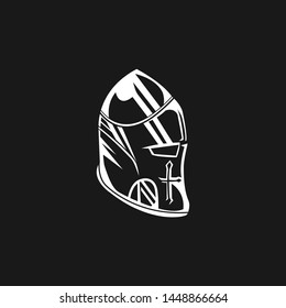Knight Helmet Vector On Dark Background
