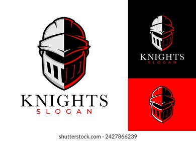 Knight Helmet War Fighter Logo Design