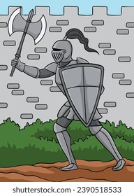 Caricatura de color amarillo y escudo de Knight 