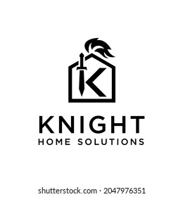 knight home, sword logo design template