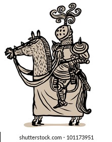 knight in a horse