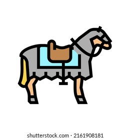 knight horse animal color icon vector. knight horse animal sign. isolated symbol illustration