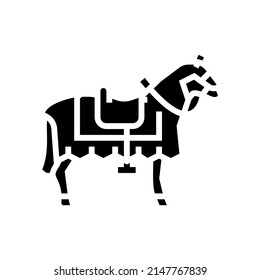 knight horse animal glyph icon vector. knight horse animal sign. isolated contour symbol black illustration