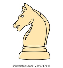 knight or horse chess illustration hand drawn isolated vector