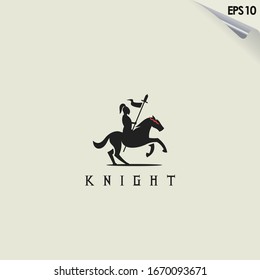 Knight Horse Logo Design. Knight Horse Logo Template. Modern Design. Flat Logo. Vector Illustration