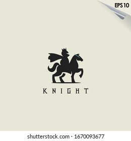 Knight Horse Logo Design. Knight Horse Logo Template. Modern Design. Flat Logo. Vector Illustration