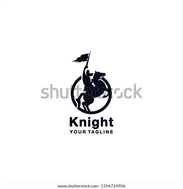 Knight Horse Logo Design Template Idea Stock Vector (Royalty Free