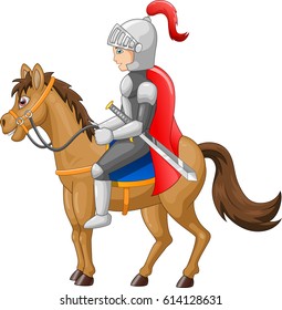 Knight horse shield sword Vector illustration