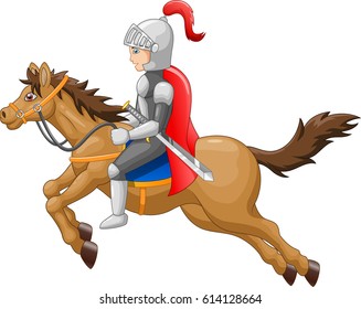 Knight horse shield sword Vector illustration