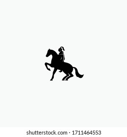 Knight horse warrior flat vector illustration isolated on white