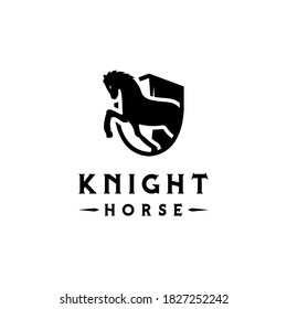  Knight  Horse Warrior Silhouette  Protections Logo . Horse Shield Logo 