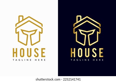 Ilustraciones de símbolos de iconos de vectores con el logotipo de propiedades reales de Knight House. logotipo multifuncional que se puede utilizar en muchas empresas y servicios de arquitectura hipotecaria inmobiliaria.