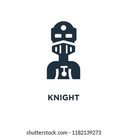 Knight icon. Black filled vector illustration. Knight symbol on white background. Can be used in web and mobile.