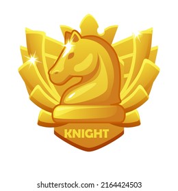Knight icon. Chess award symbol for chess strategy board game.