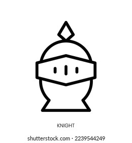 knight icon. Line Art Style Design Isolated On White Background