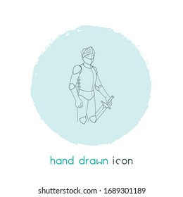 Knight icon line element. Vector illustration of knight icon line isolated on clean background for your web mobile app logo design.