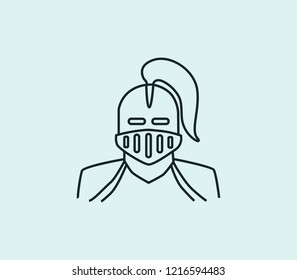 Knight icon line isolated on clean background. Knight icon concept drawing icon line in modern style. Vector illustration for your web mobile logo app UI design.