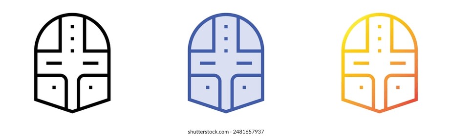 knight icon. Linear, Blue Fill and Gradient Style Design Isolated On White Background