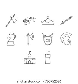 knight icon set outline