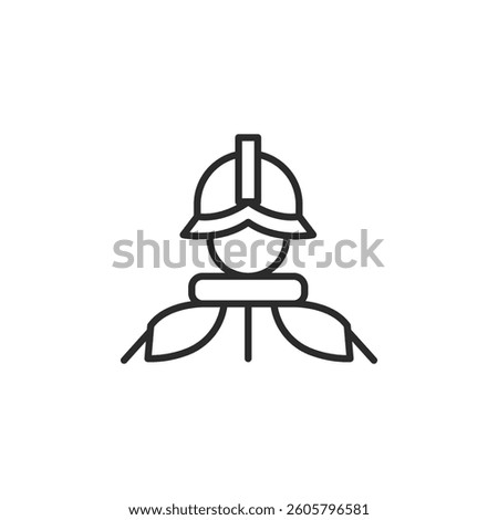 Knight icon. A simple vector depiction of a medieval knight in armor, symbolizing chivalry, protection, and combat. Ideal for educational content, historical storytelling. Vector illustration