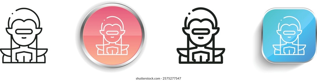 knight icon. Thin Linear, Regular and Button Style Design Isolated On White Background