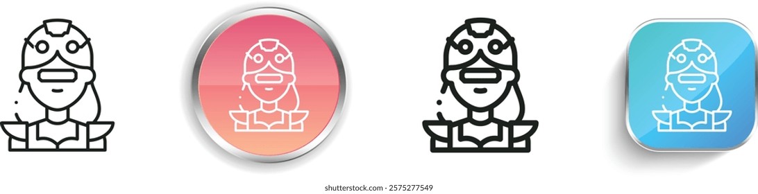 knight icon. Thin Linear, Regular and Button Style Design Isolated On White Background