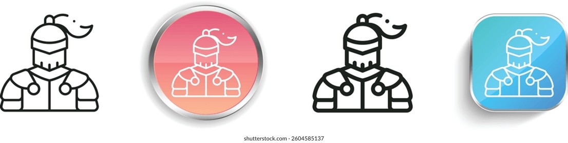 knight icon. Thin Linear, Regular and Button Style Design Isolated On White Background