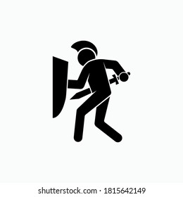 Icono del caballero. Símbolo de guerrero - vector 