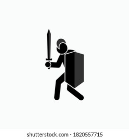 Knight Icon. Warrior Symbol - Vector. 
