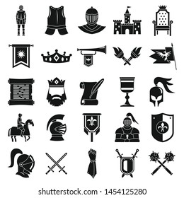 Knight icons set. Simple set of knight vector icons for web design on white background