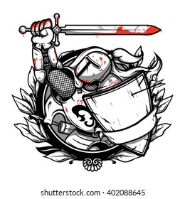 Knight illustration character design in vector