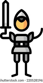 knight isolated design element stock illustration. Vector on a white background