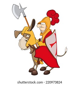 A knight and a knightly donkey 
