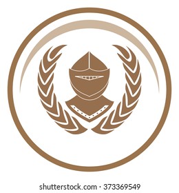 Knight with Laurel wreath vector icon.