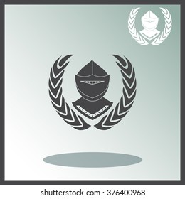 Knight with Laurel wreath vector icon.