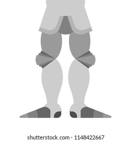 Knight leg isolated. Armor Shoes boot. Iron armor feet. illustration
