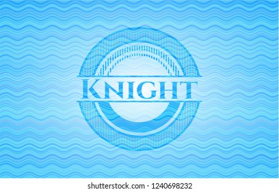Knight light blue water wave style emblem.