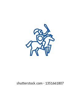 Knight line icon concept. Knight flat  vector symbol, sign, outline illustration.