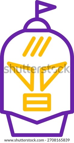 Knight Line Two Color Vector Icon Design